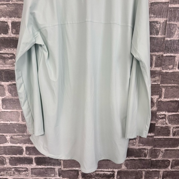 Aday Something Borrowed Shirt snap button up mint green nylon - Picture 10 of 11